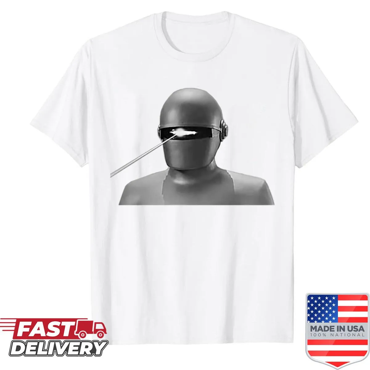 Graphic of Gort from The Day The Earth Stood Still on a T-shirt