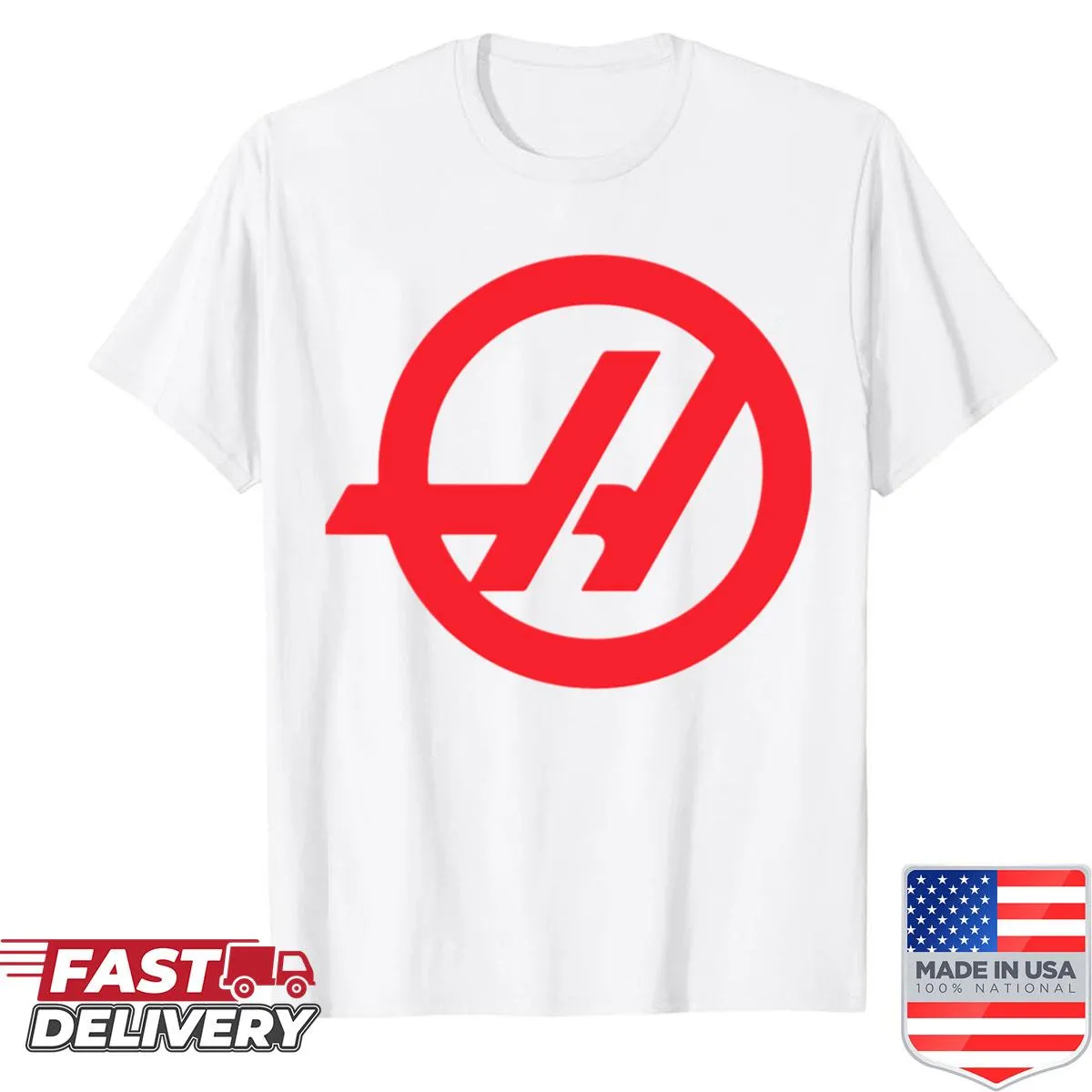 T-shirt featuring the Haas F1 Team logo
