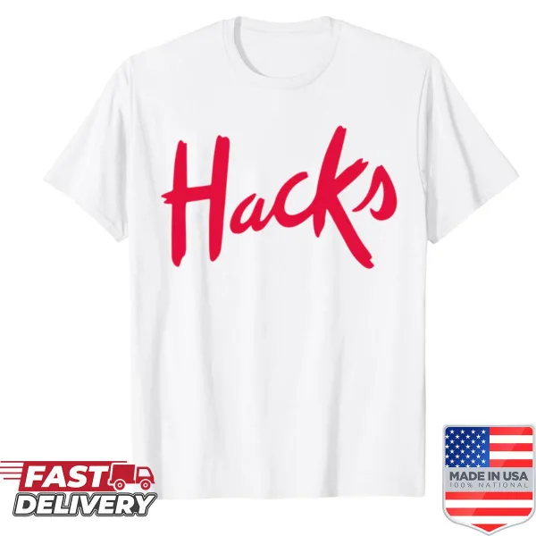 Tech-inspired Hacks logo graphic on a casual T-shirt