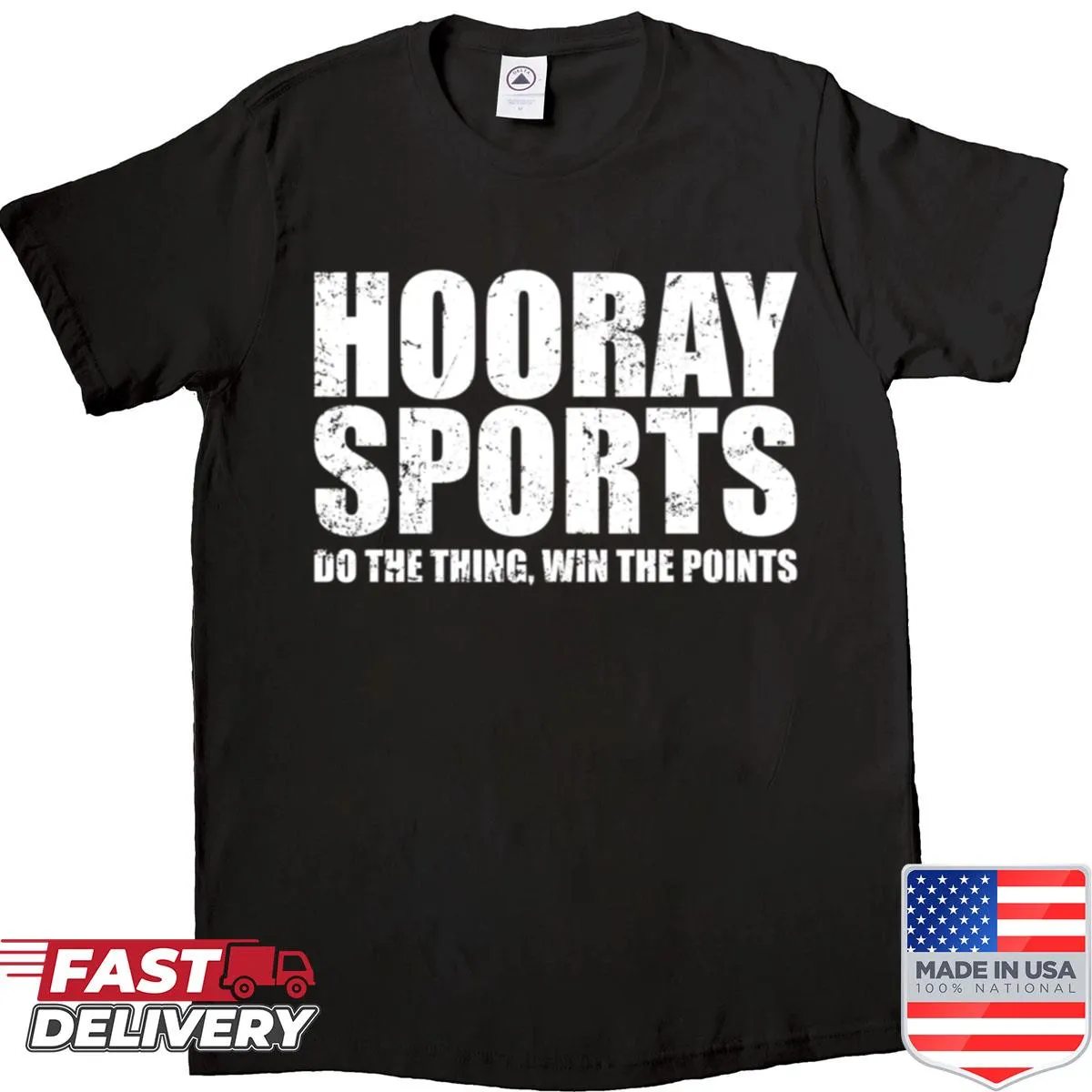 Playful sports shirt with humorous slogan