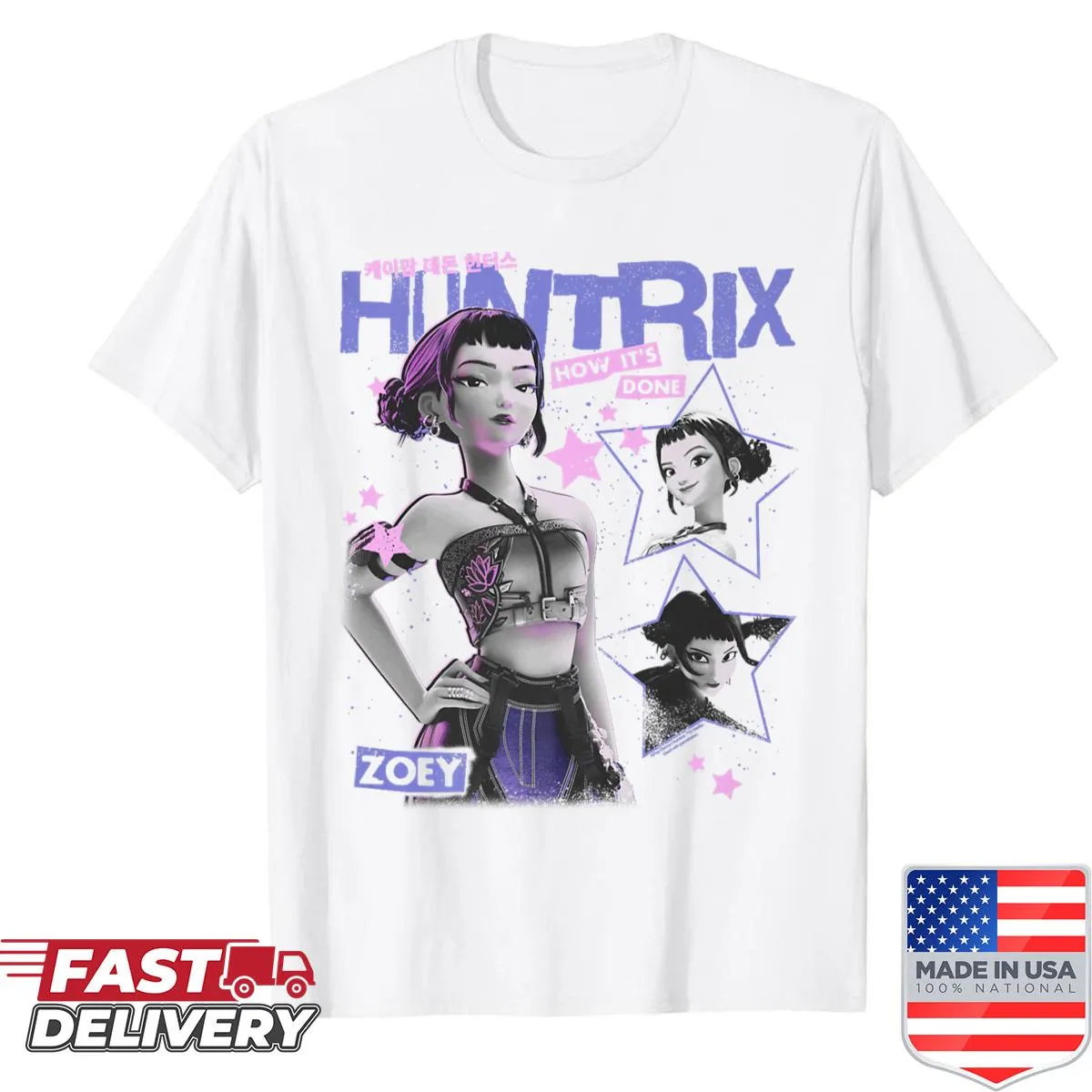 Retro poster-inspired graphic shirt with classic design elements