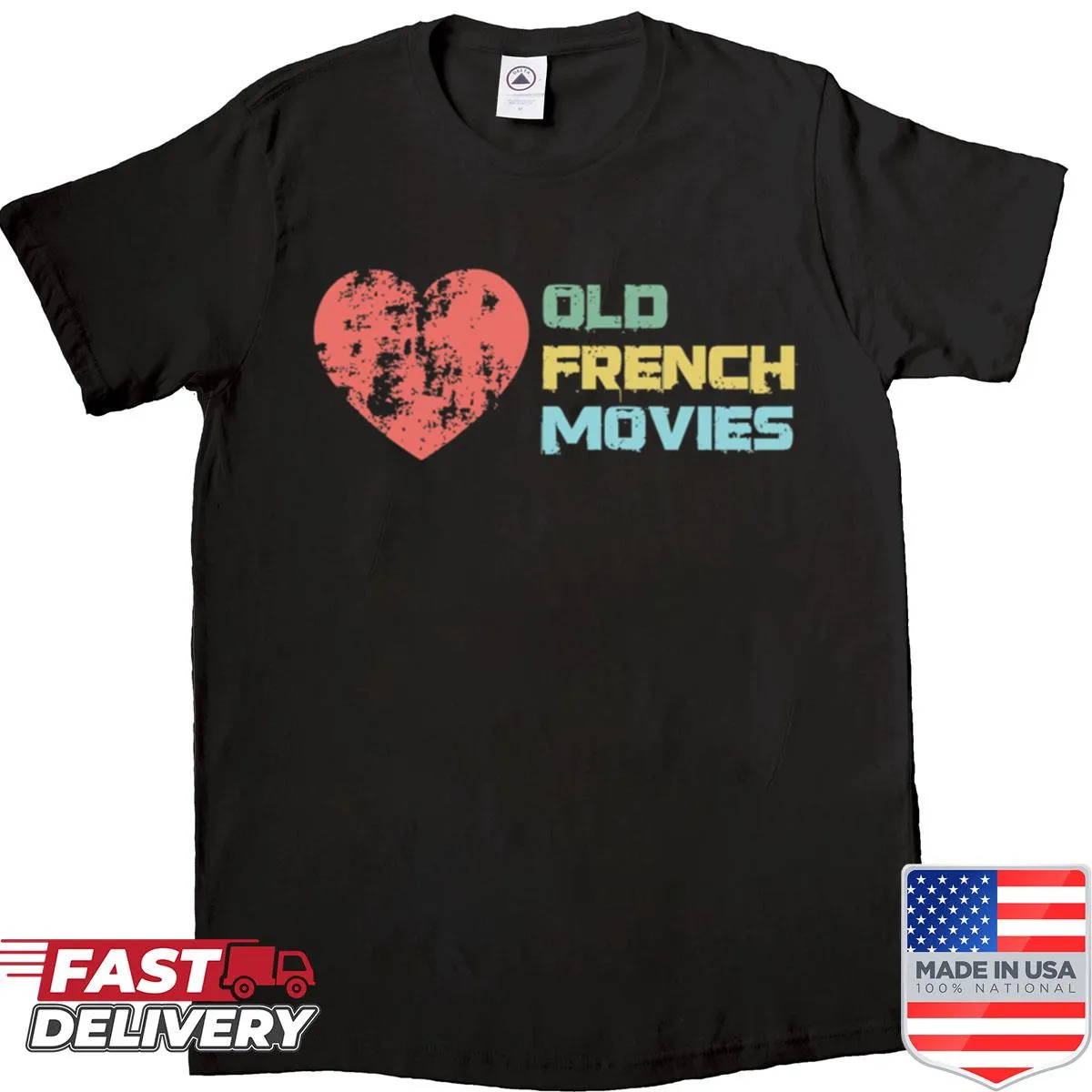 Shirt expressing love for old French movies