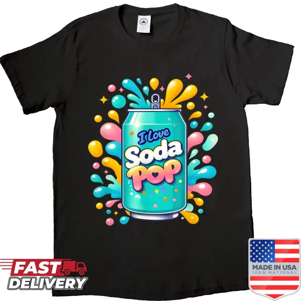 Cute anime soda pop shirt for kids with refreshing design