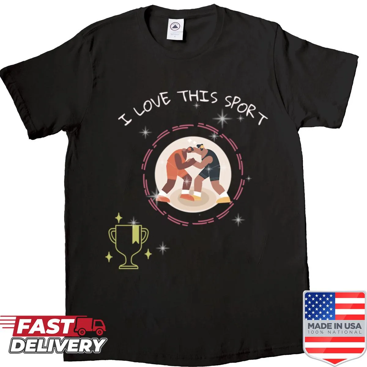 Sport-themed shirt expressing love for sports