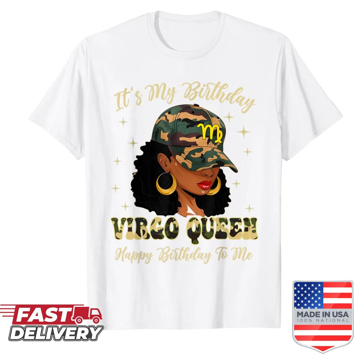 Virgo Queen birthday shirt featuring melanin design