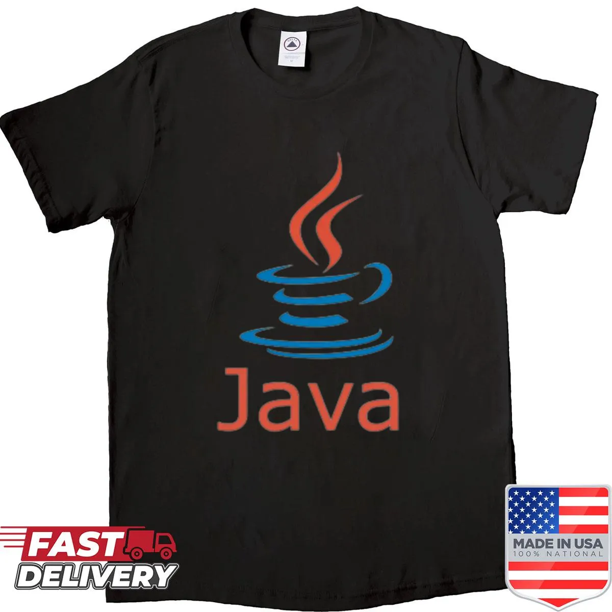 Shirt with the Java logo, celebrating coffee culture
