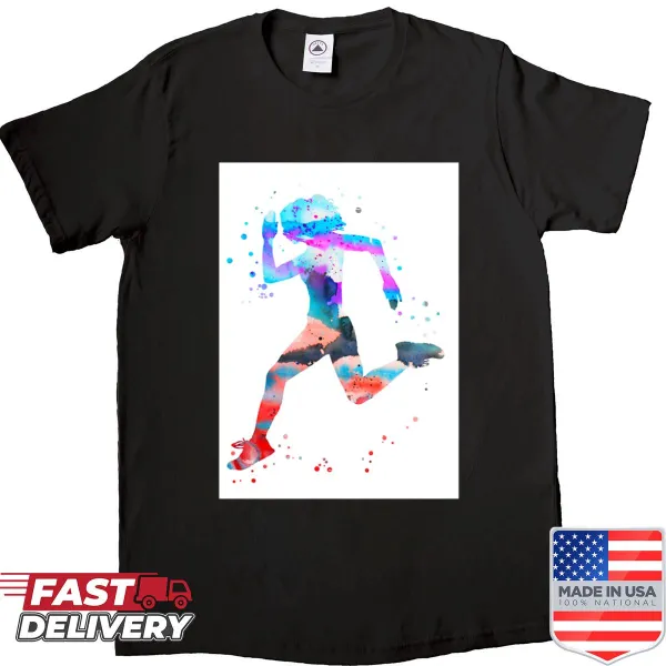 Minimalist Jogger Girl design T-shirt for fitness enthusiasts