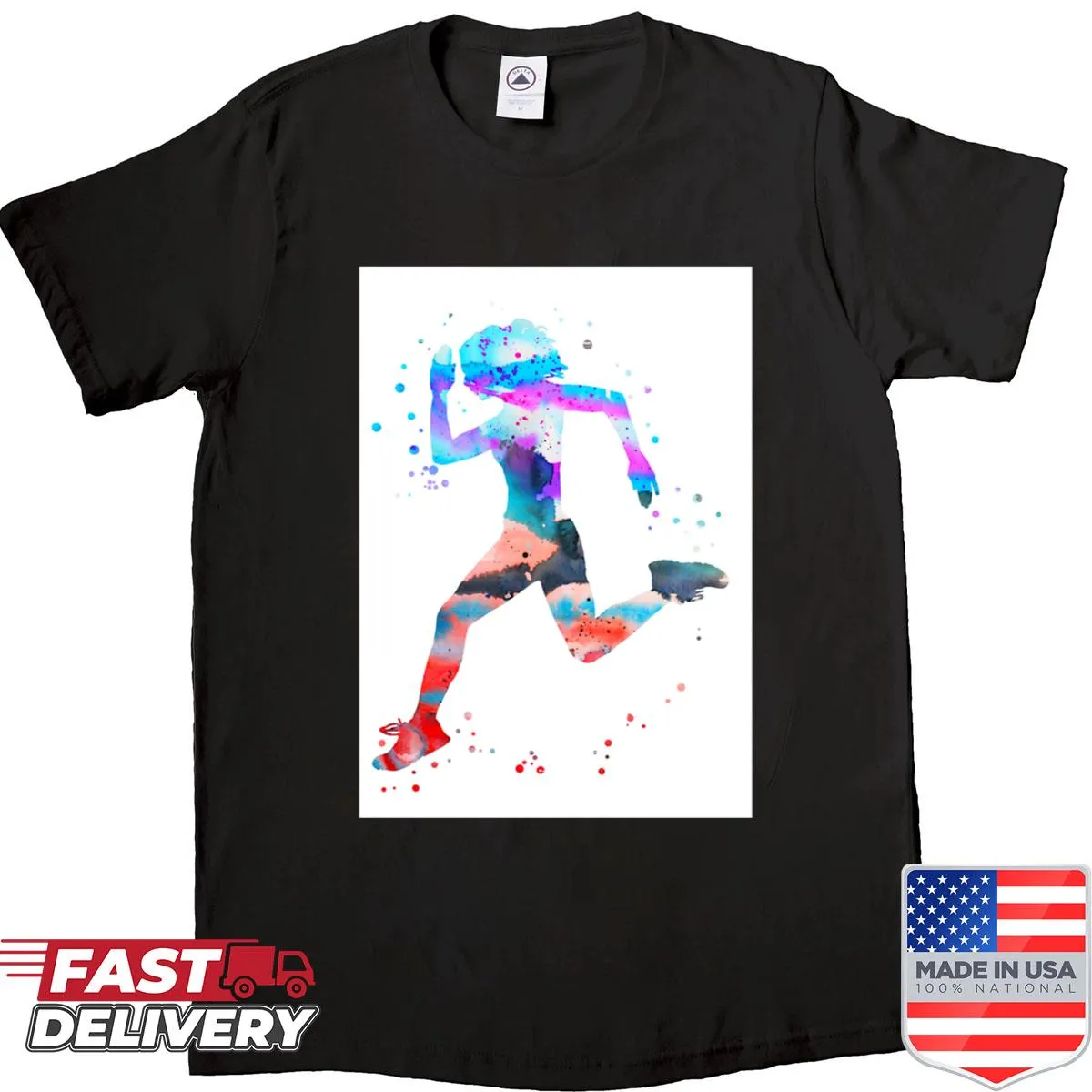 Minimalist Jogger Girl design T-shirt for fitness enthusiasts