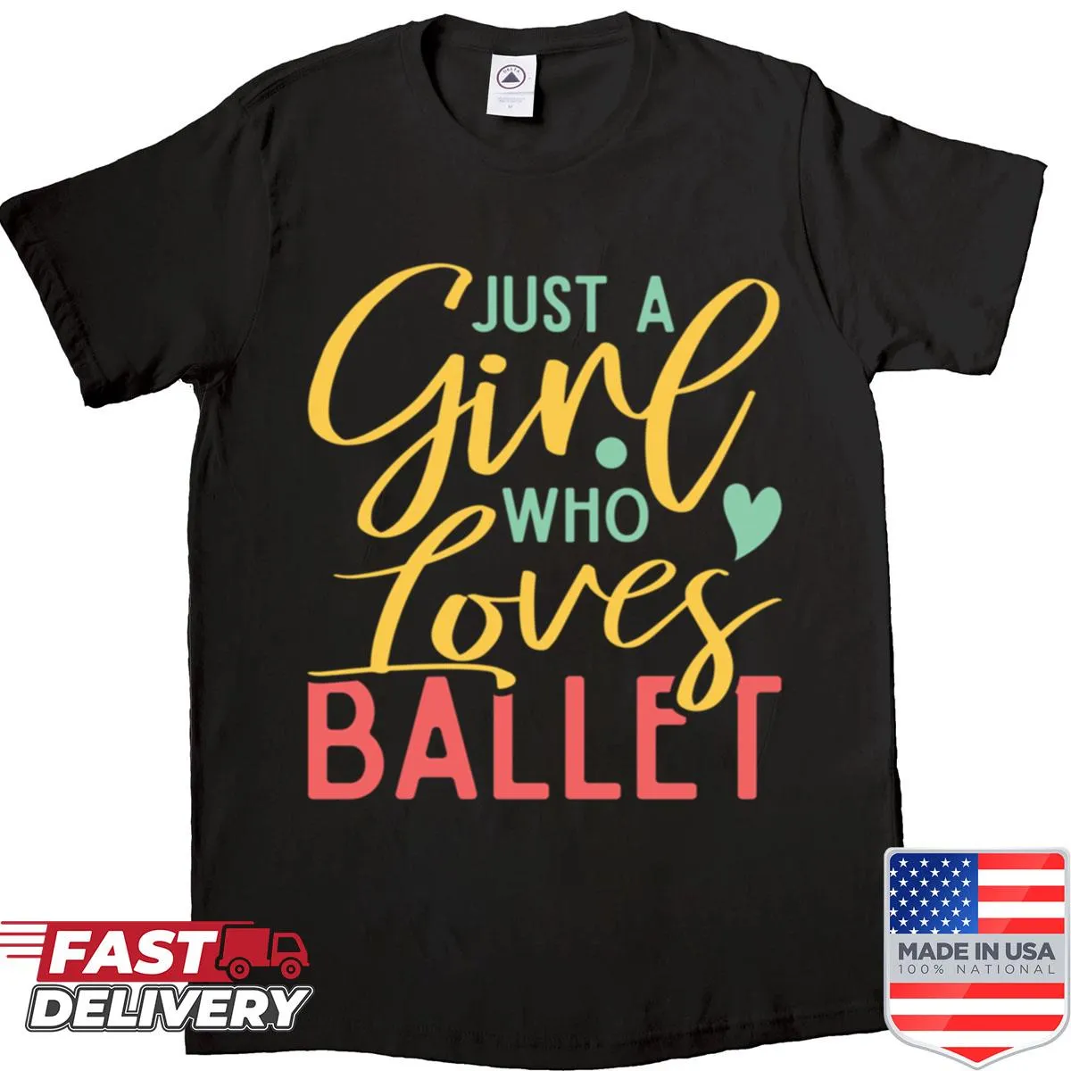 Cute ballet dancer shirt with charming silhouette and playful text