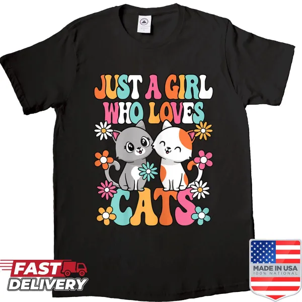 Cute shirt for girls featuring a love for cats and kittens