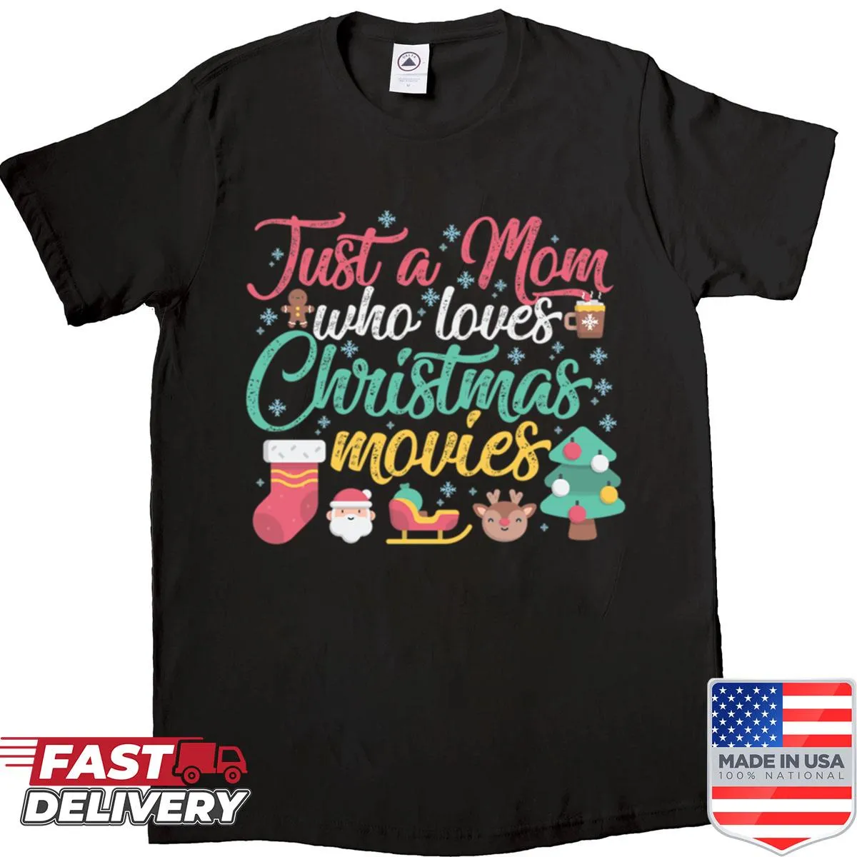 Funny Christmas shirt for moms who love holiday movies.