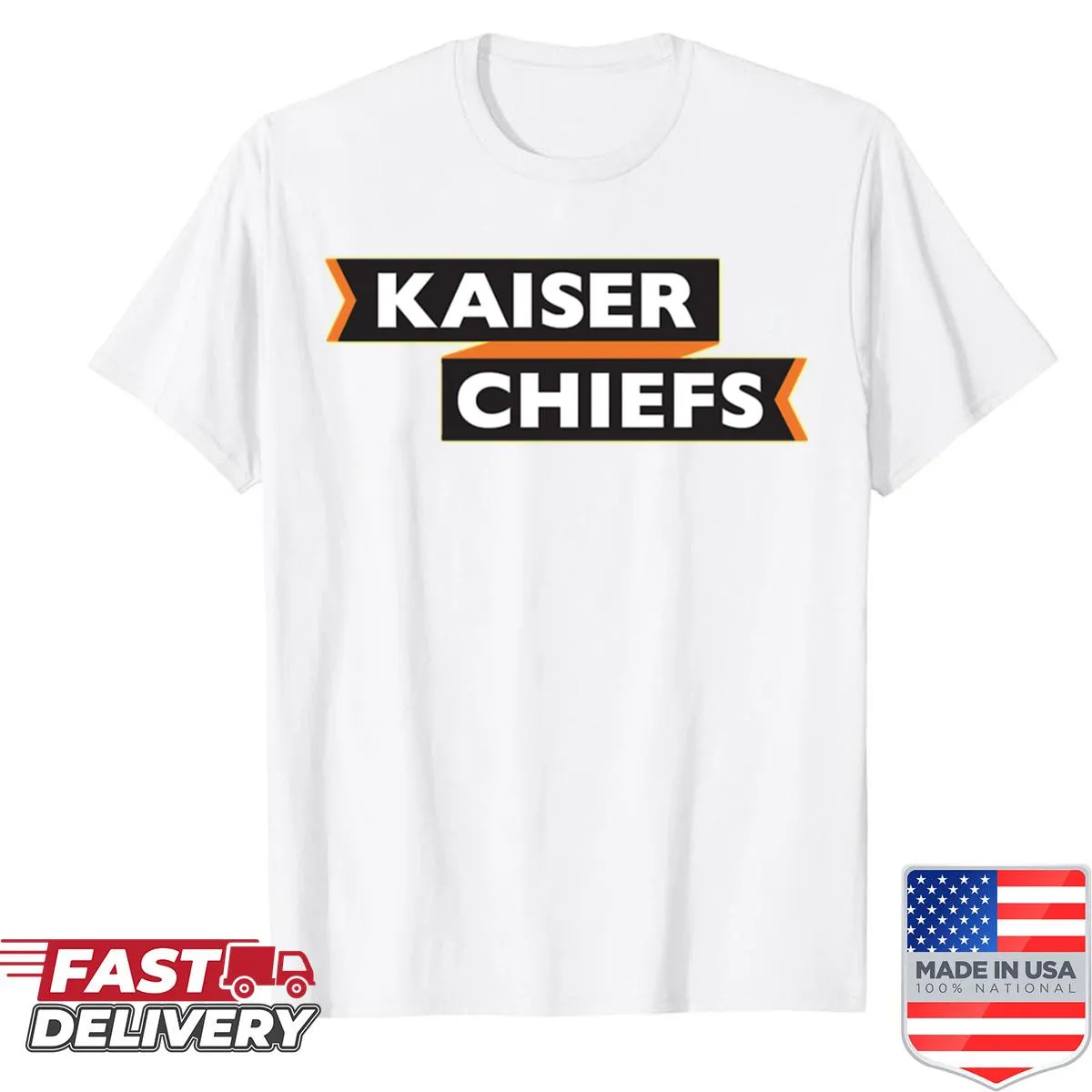Kaiser Chief logo shirt displays the band's iconic design
