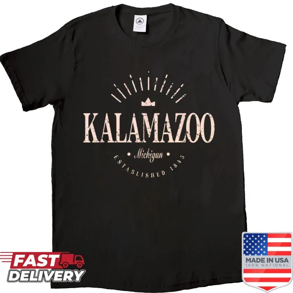 Modern Kalamazoo Michigan T-shirt with typography design