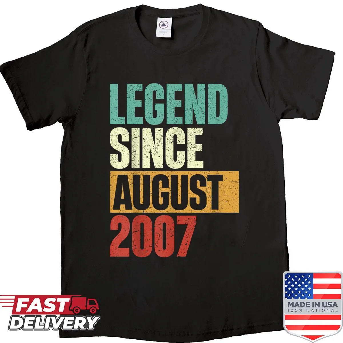 Shirt celebrating 18th birthday for August 2007
