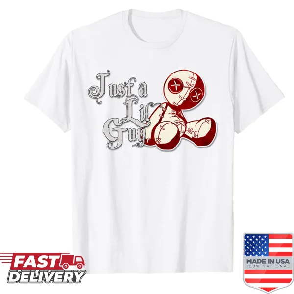 Adorable illustrated voodoo doll on t-shirt