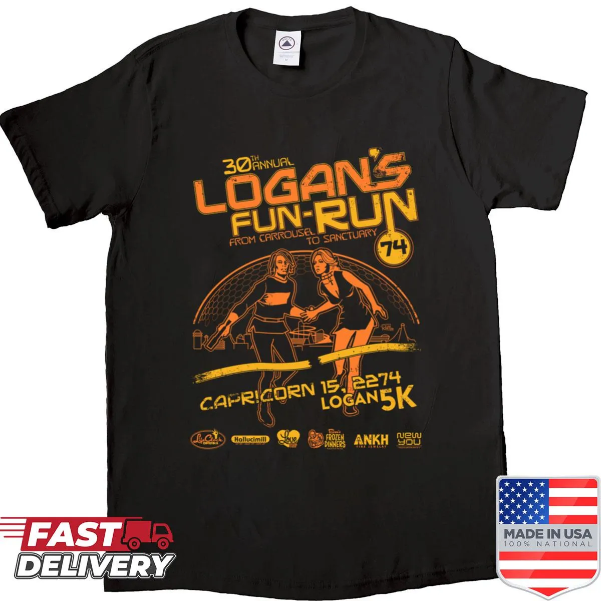 Fun shirt with whimsical graphics for fun runs