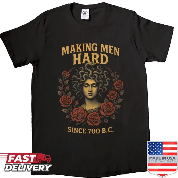Illustrative shirt featuring Medusa from mythology.