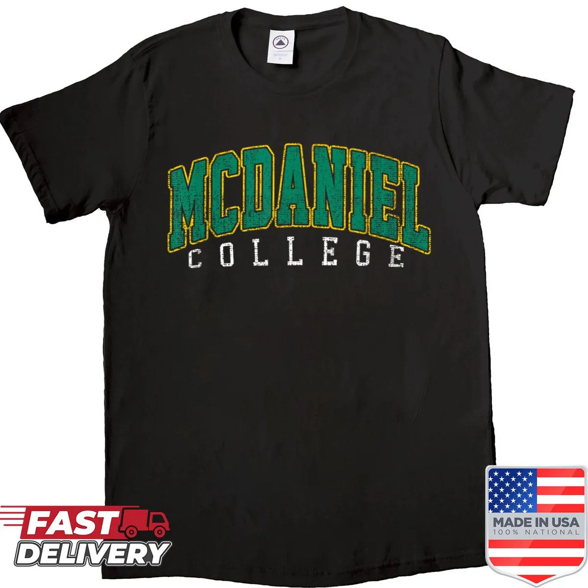 Vintage shirt featuring the McDaniel Institute of Technology arch design.