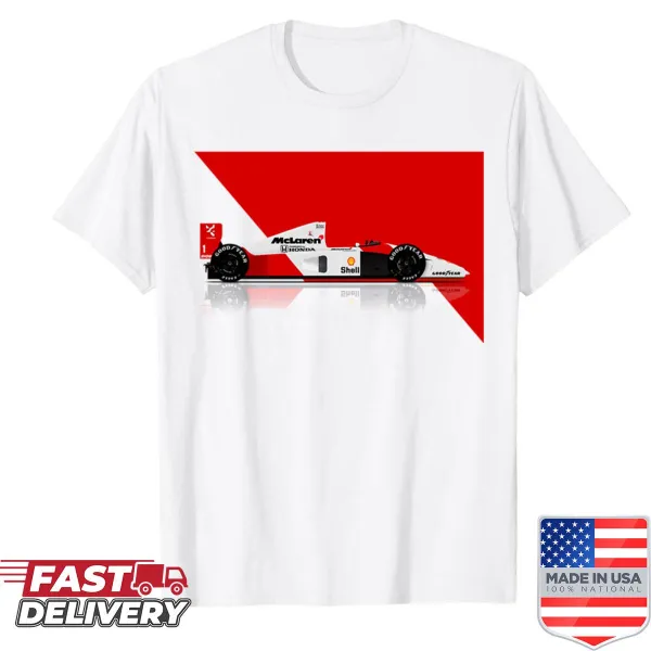 Illustration of McLaren MP46 sports car on a shirt