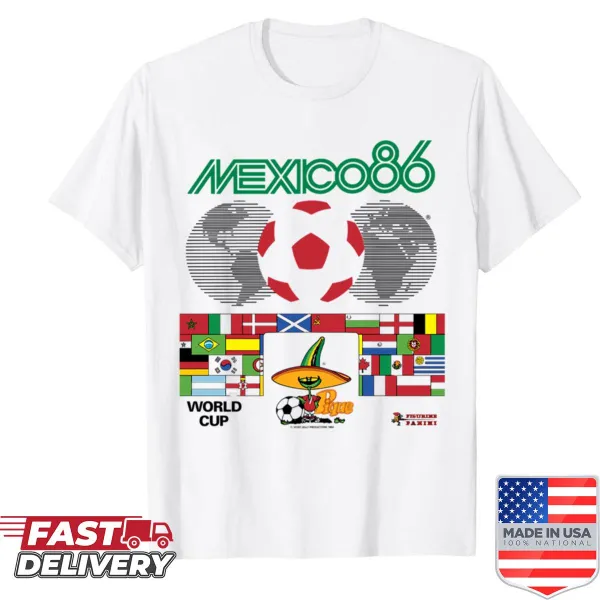 Shirt featuring the Mexico 86 World Cup logo