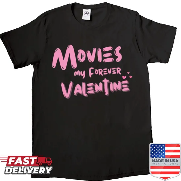 Sentimental graphic shirt celebrating movies and Valentine's Day