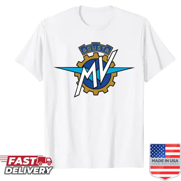 Mv Agusta logo t-shirt designed for motorcycle enthusiasts.