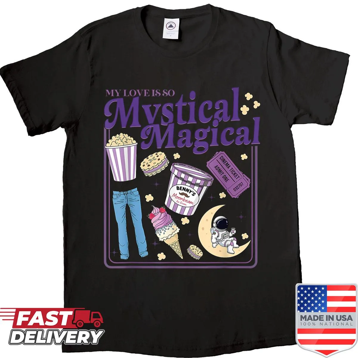 Retro shirt depicting mystical Boone Country themes for outdoor lovers.