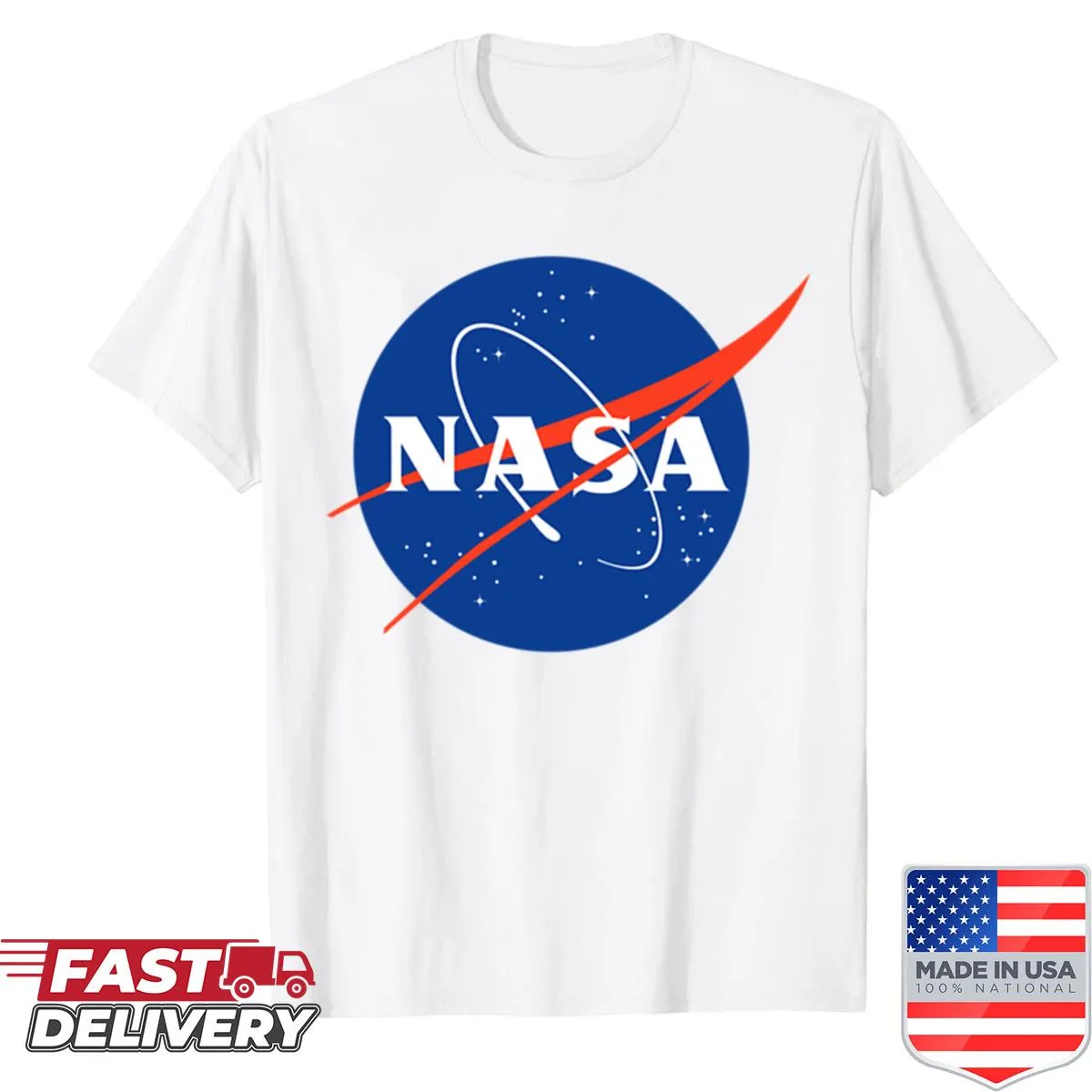 NASA logo t-shirt featuring the classic space exploration emblem.