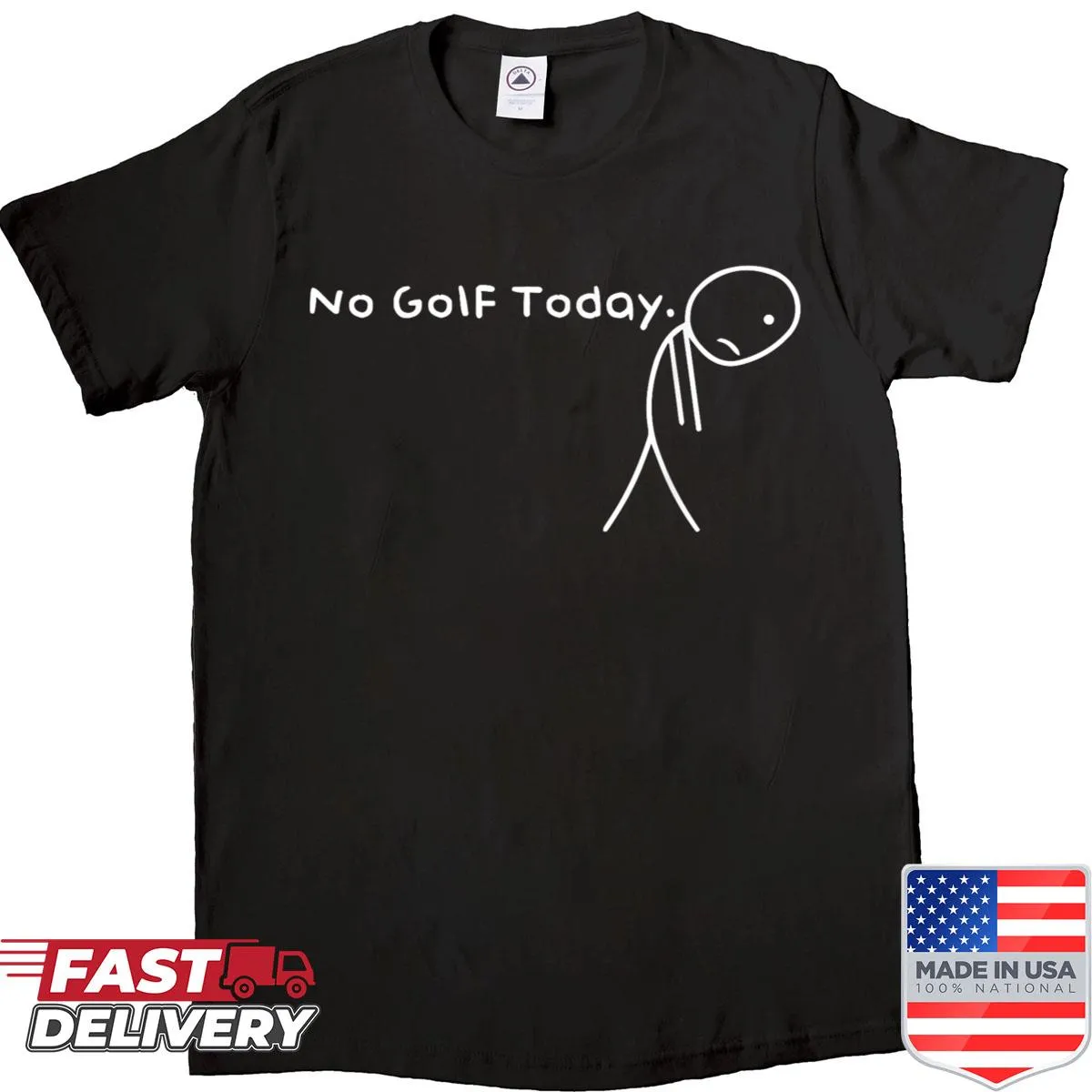 Funny No Golf Today stickman golfer t-shirt