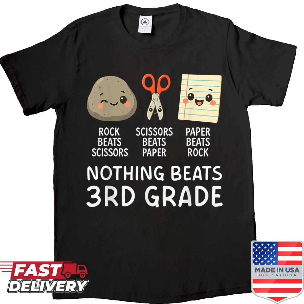 Back-to-school T-shirt with the phrase 'Nothing Beats 3rd Grade'