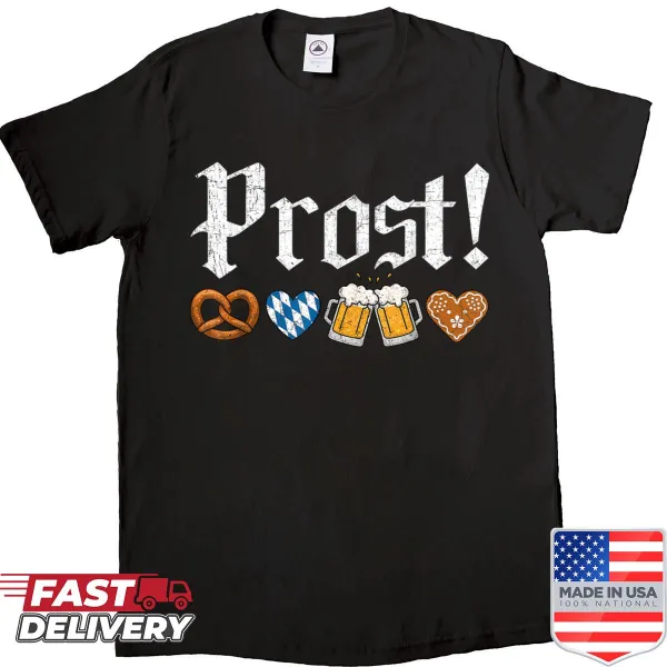 Vintage shirt with 'Prost!' text for Oktoberfest celebrations