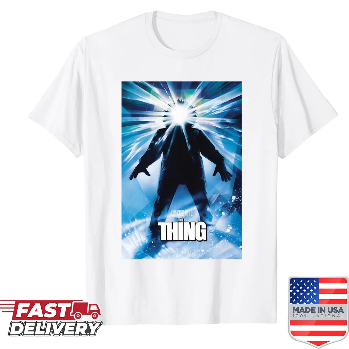 Graphic design inspired by the classic horror film The Thing