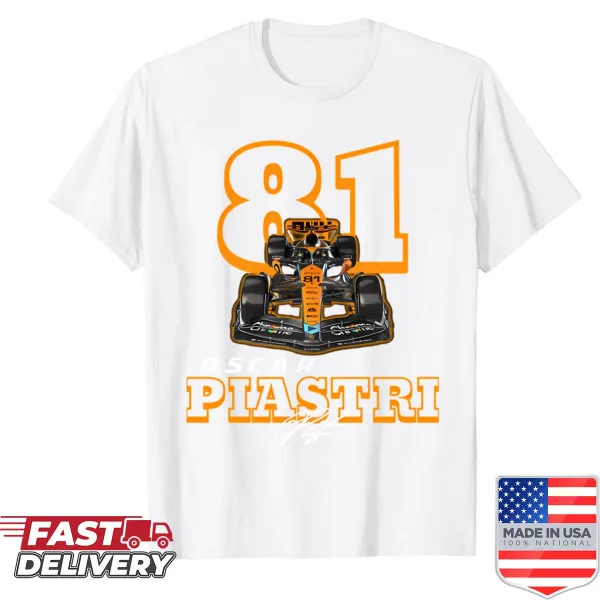 Sport T-shirt honoring Oscar Piastri with racing graphics