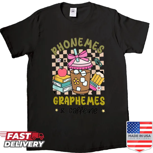Funny teacher shirt with phoneme and grapheme text
