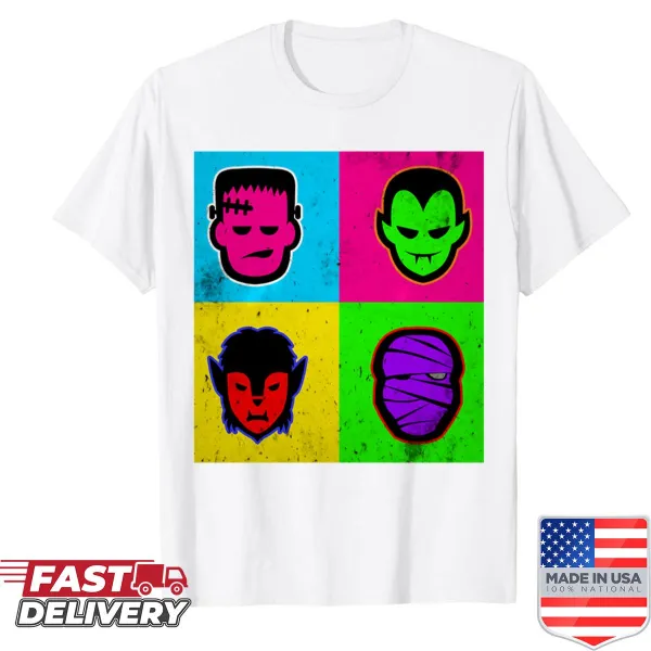 Cartoon monsters design on a playful T-shirt