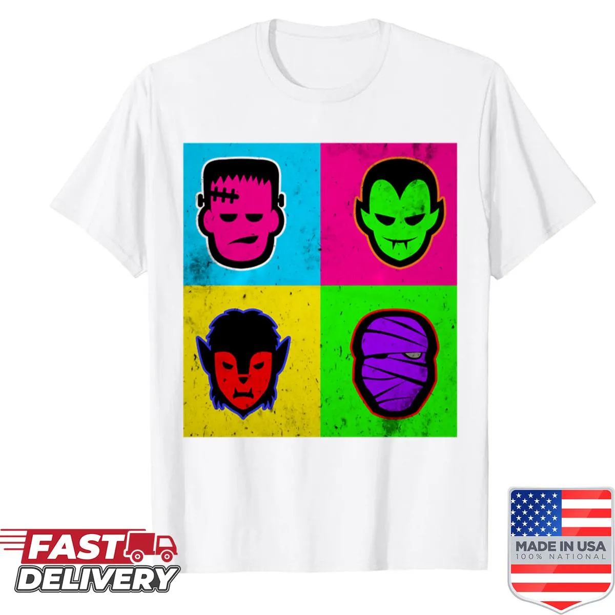 Cartoon monsters design on a playful T-shirt