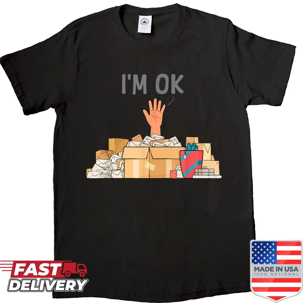 Postal worker graphic shirt celebrating mail carriers