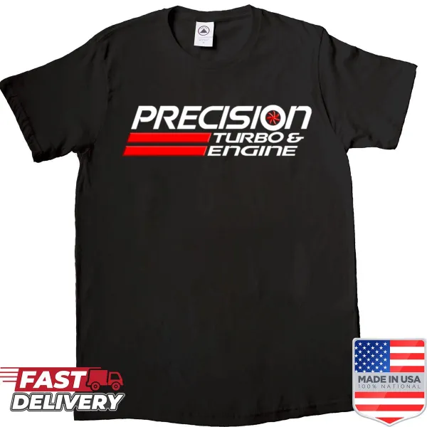 T-shirt featuring Precision Turbo car logo