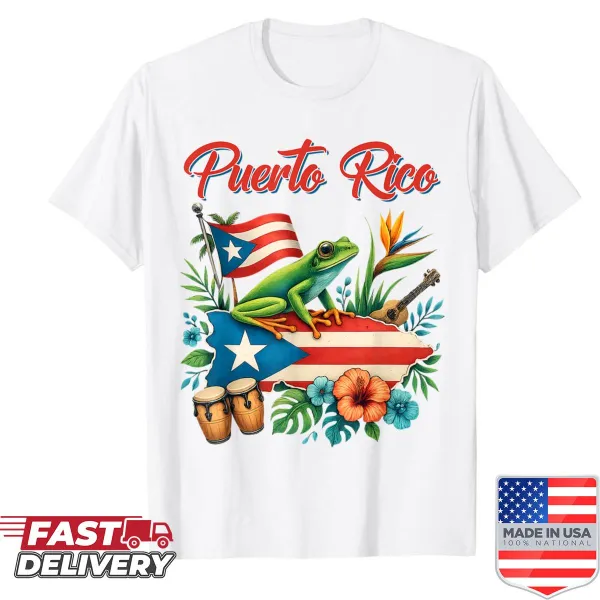 Retro Puerto Rico flag t-shirt for Hispanic Heritage Month