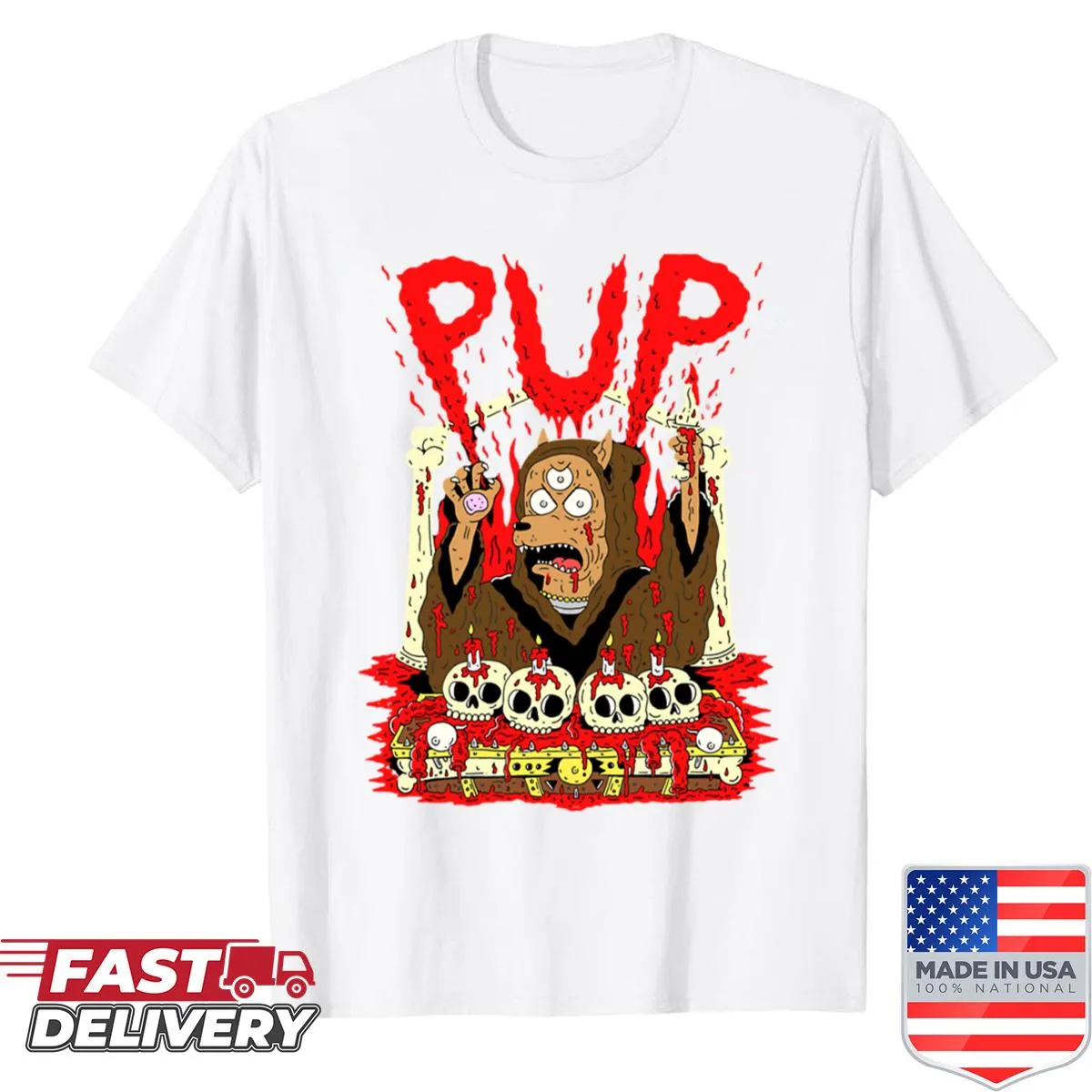 Vintage logo shirt featuring the band Pup's emblem