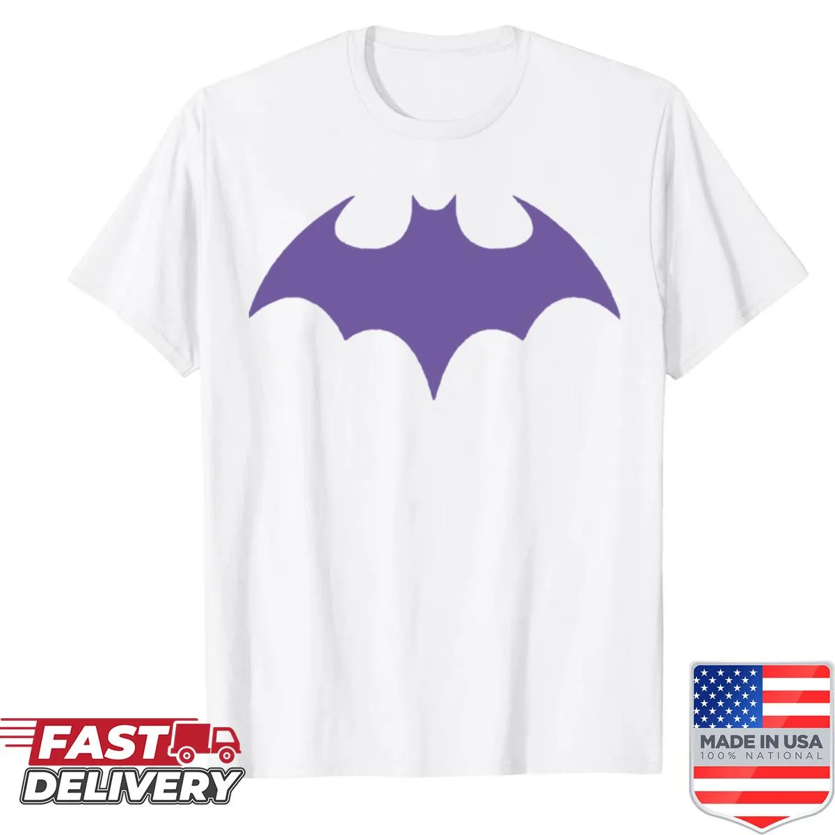 Bold bat logo illustration on T-shirt