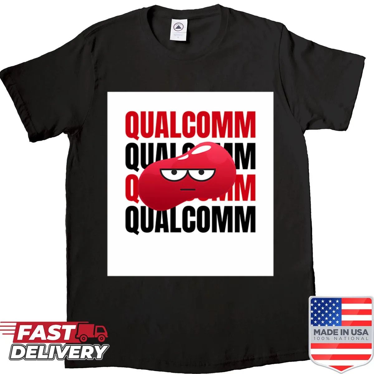 Qualcomm logo t-shirt for tech enthusiasts