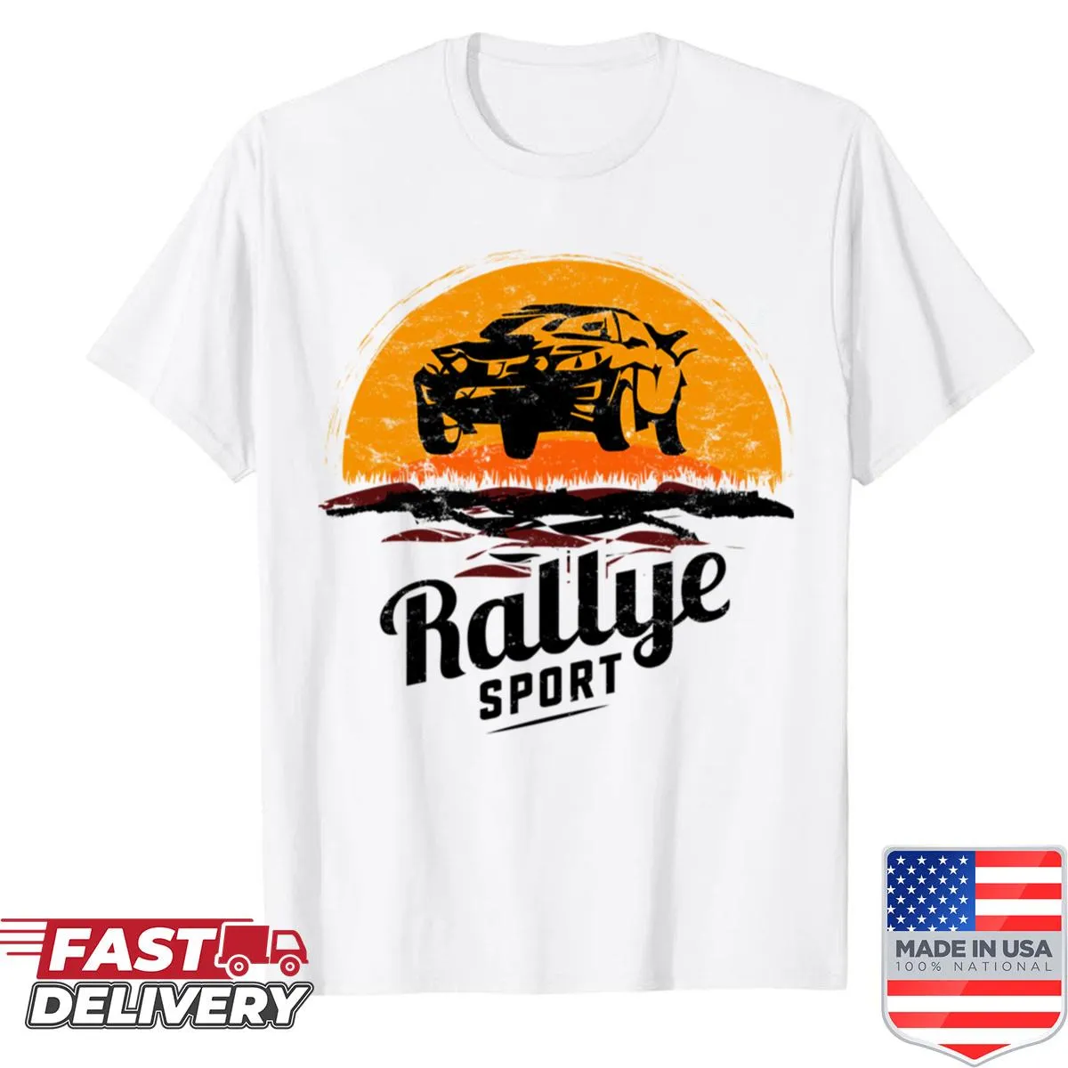 Rallye Sport shirt featuring a racing logo, designed for motorsport fans