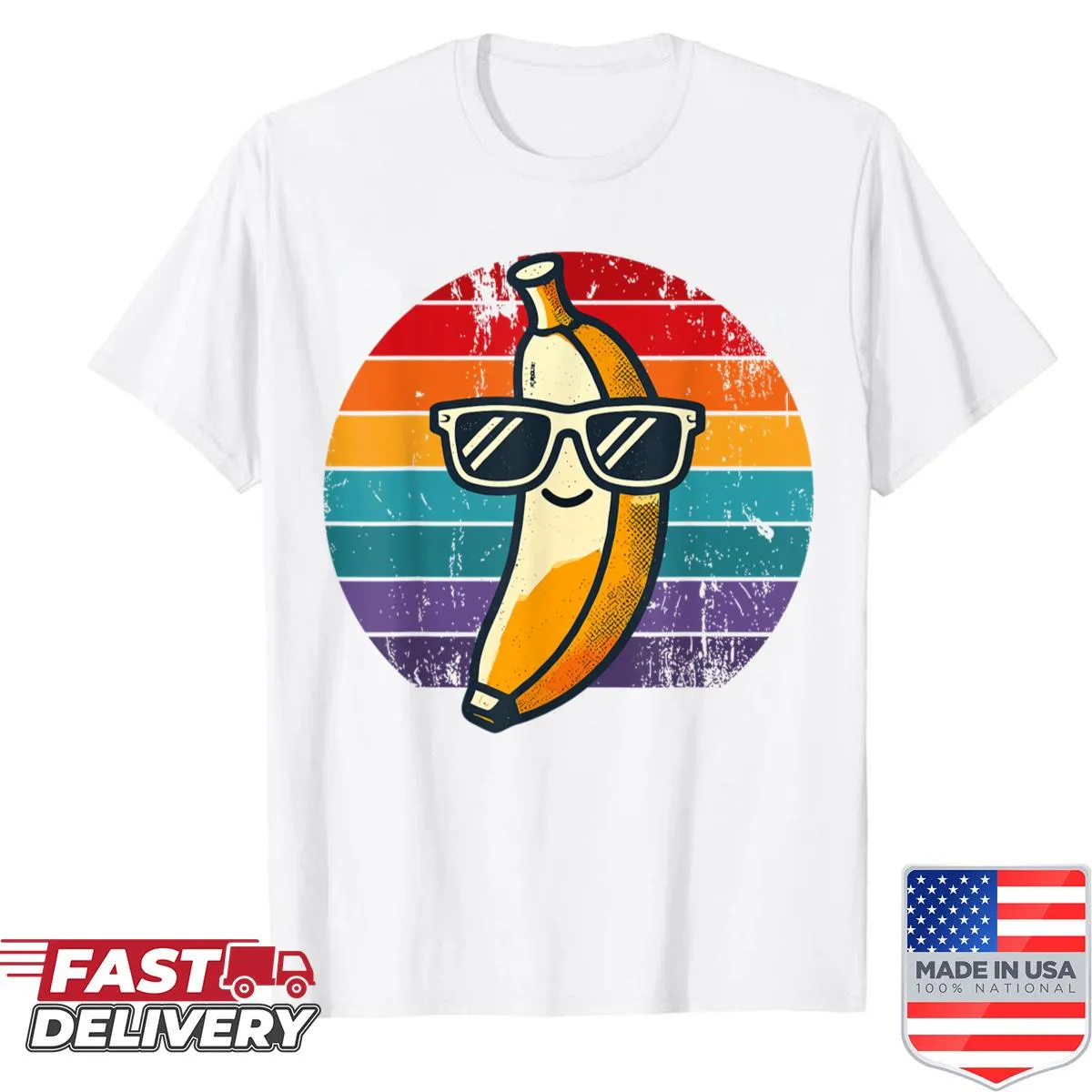 Funny banana cartoon graphic t-shirt