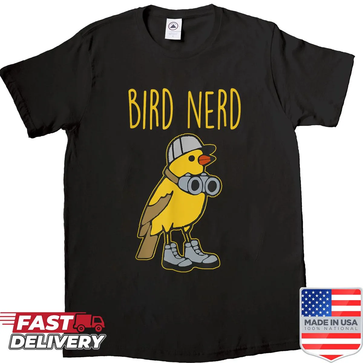 Funny birdwatching t-shirt with a retro bird nerd theme