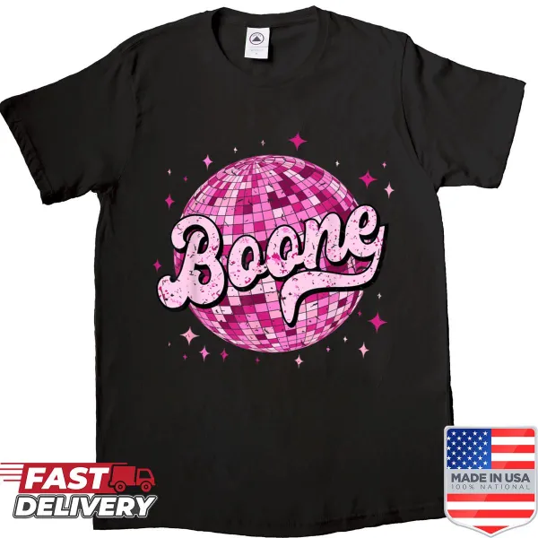 Vintage-style shirt with 'I Love Boone' in retro 80s font