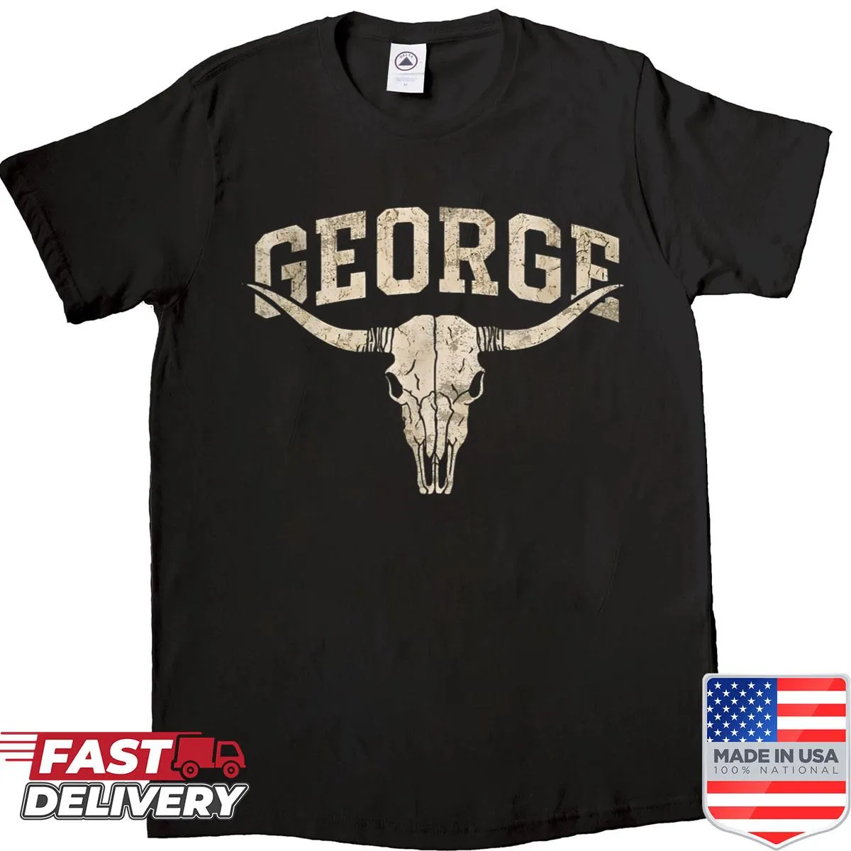 Retro skull T-shirt with a Western theme suitable for kids