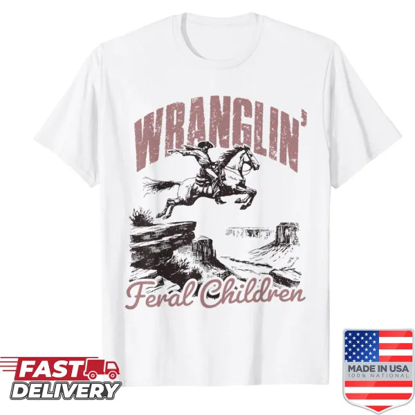 Vintage distressed shirt featuring raccoon graphic and playful text