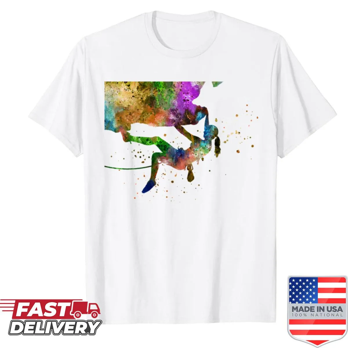 Inspirational shirt for women featuring a rock climbing graphic