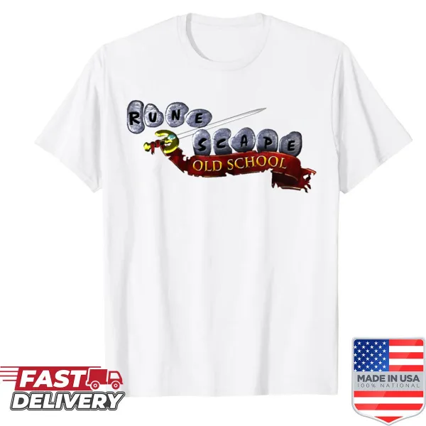 Old School Runescape logo printed on a men’s t-shirt